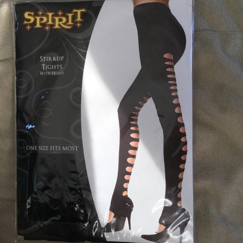 NEW!!! Halloween Stirrup Tights Black One Size